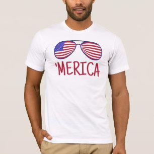 Camiseta "Merica 4º De Julho, Vidros T-Shirt