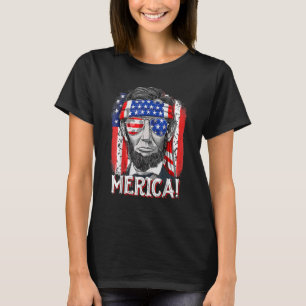 Camiseta Merica Abe Lincoln 4 De Julho Men American Flag M