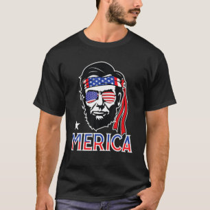 Camiseta Merica Abe Lincoln 4 De Julho Patriótico Murica
