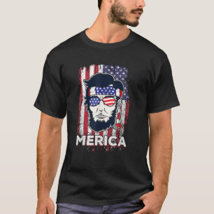 Camiseta Merica Abraham Lincoln Abe 4 de julho EUA América