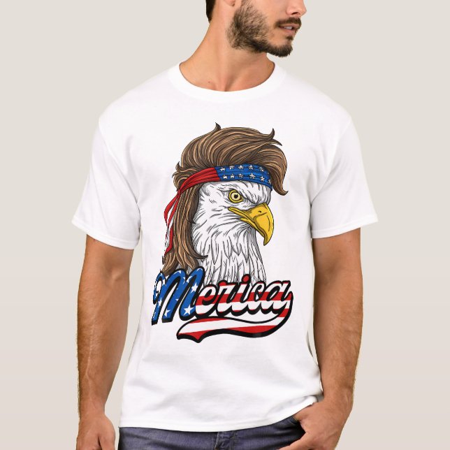 Camiseta Merica - Águia da Liberdade Patriótica dos EUA - 4 (Frente)