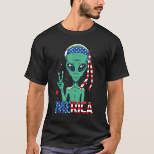 Camiseta Merica Alienígena & American Flag Headband Ufo 4th