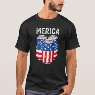 Camiseta Merica American Flag Beer Usa Retro 4 De Julho Fu