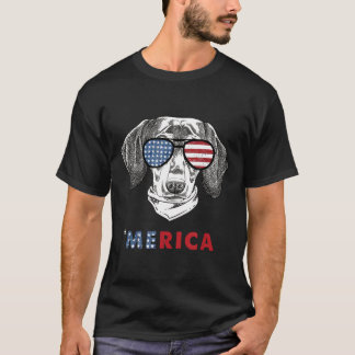 Camiseta Merica American Flag Glass Patriótico Dachshund 4