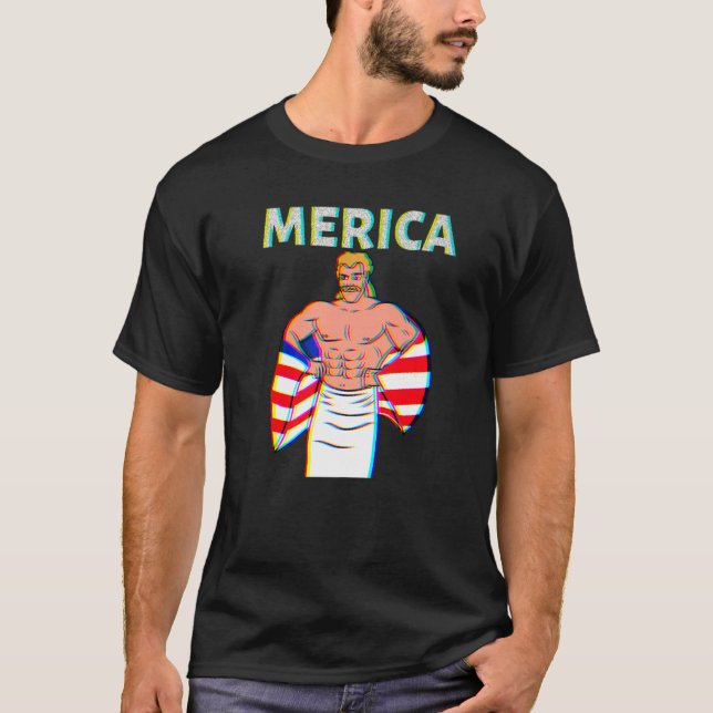 Camiseta Merica American Mullet Business In Front Party In  (Frente)