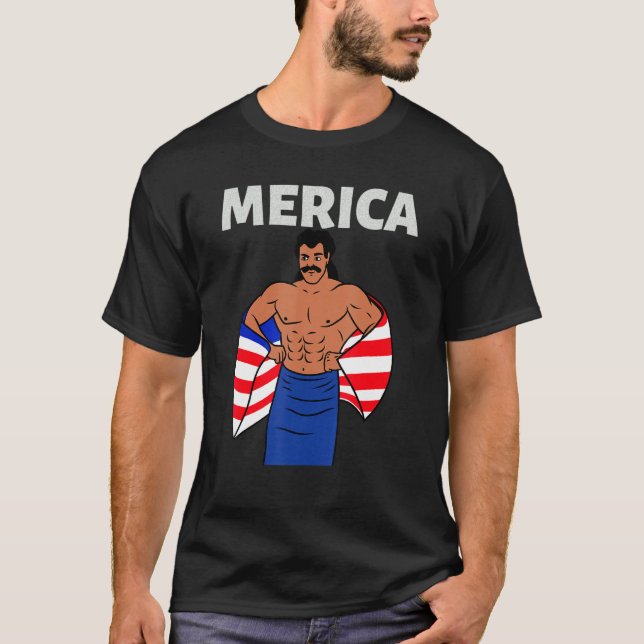 Camiseta Merica American Mullet Business In Front Party In  (Frente)