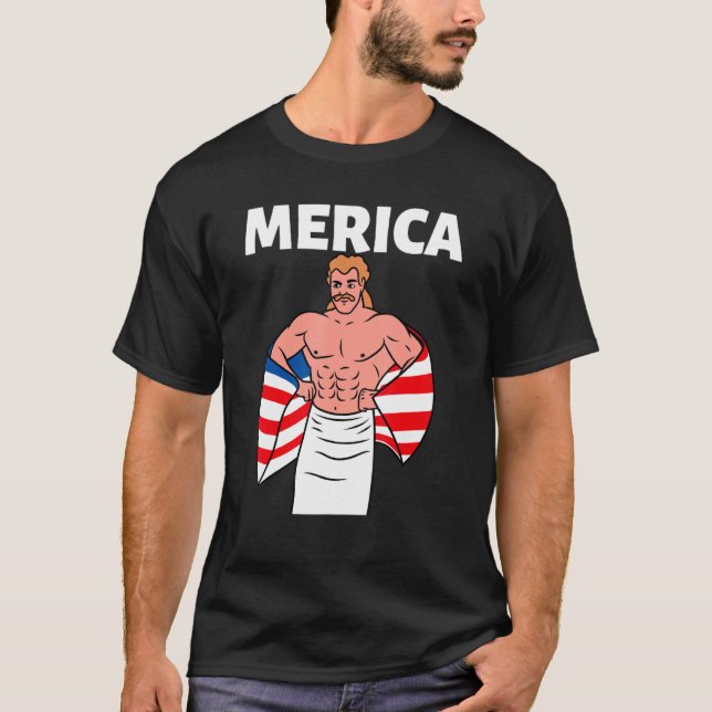 Camiseta Merica American Mullet Business In Front Party In  (Frente)
