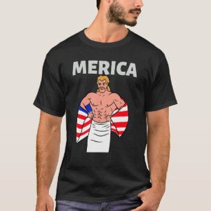 Camiseta Merica American Mullet Business Na Frente Do Parti
