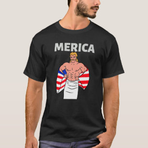 Camiseta Merica American Mullet Business Na Frente Do Parti