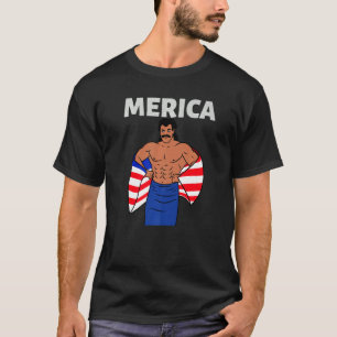 Camiseta Merica American Mullet Business Na Frente Do Parti