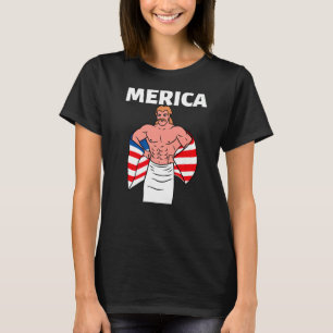 Camiseta Merica American Mullet Business Na Frente Do Parti
