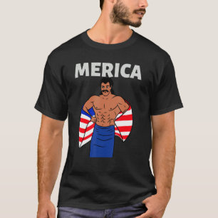 Camiseta Merica American Mullet Business Na Frente Do Parti