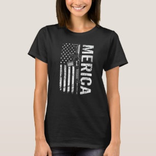 Camiseta Merica Ar15 Arma Bandeira Dos EUA Pro Armas 2º E