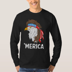 Camiseta Merica Bald Eagle 4 De Julho Patriótico Americano