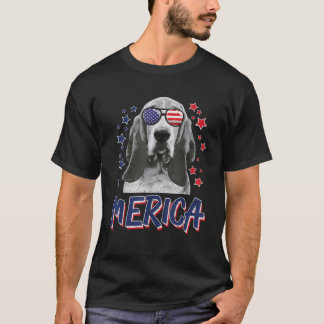Camiseta Merica Basset Hound Dog 4 De Julho EUA Gift