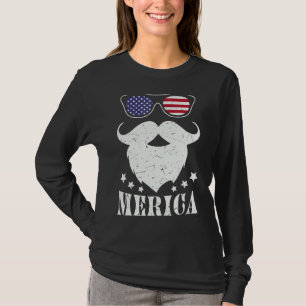 Camiseta Merica Beard Óculos Solares Bandeira Americana 4 D