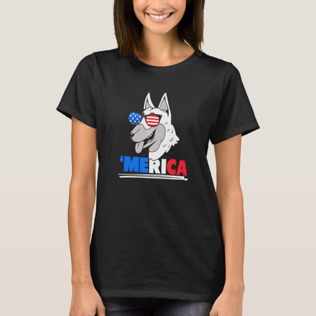 Camiseta Merica Belga Malinois Dog (Frente)