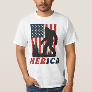 Camiseta Merica Bigfoot, Bandeira Americana