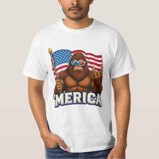 Camiseta Merica Bigfoot Tee Patriótico Shir Sasquatch