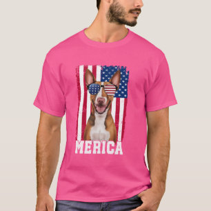 Camiseta Merica Bull Terrier Dog USA Flag Patriótico 4º