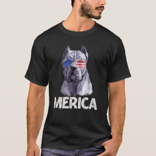 Camiseta Merica Cane Corso American Flag Sunglass 4th Of