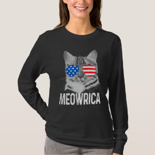 Camiseta Merica Cat Para 4 De Julho O Meowrica Conosco Su