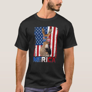 Camiseta Merica Donkey & Usa Flag Patriotic Farmer 4th Of J