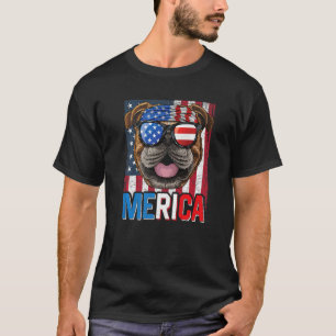 Camiseta Merica English Bulldog Dog 4 De Julho Americano