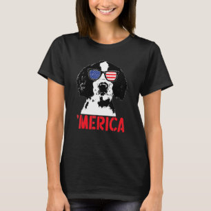 Camiseta Merica Englisth Springer Spaniel American Flag 4º