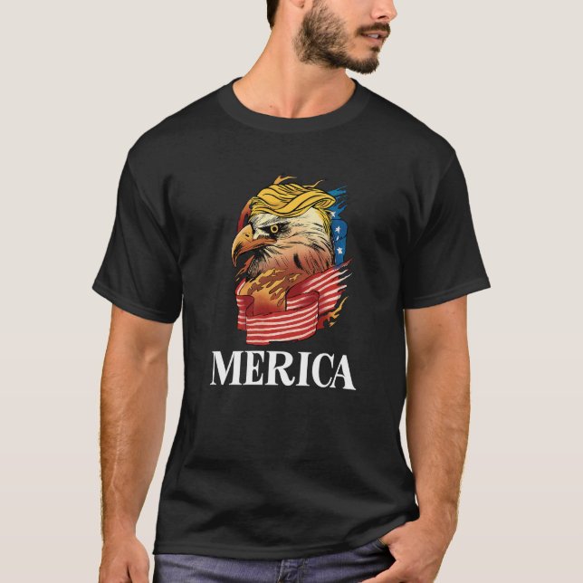 Camiseta Merica EUA Bandeira Independência Americana Dia 4  (Frente)