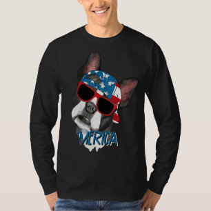 Camiseta Merica French Buldog American Flag 4 De Julho Fr