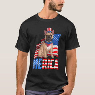 Camiseta Merica French Bulldog 4 De Julho Americano Fla