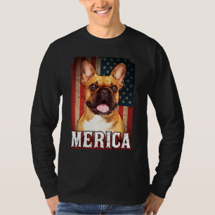 Camiseta Merica French Bulldog Dog American Flag 4th Of Jul