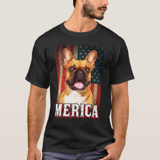 Camiseta Merica French Bulldog Dog American Flag 4th Of Jul