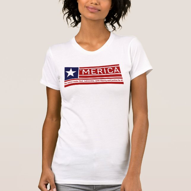 Camiseta 'Merica - garantia do design da bandeira dos EUA (Frente)