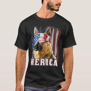 Camiseta Merica German shepherd Dog 4 De Julho Americano