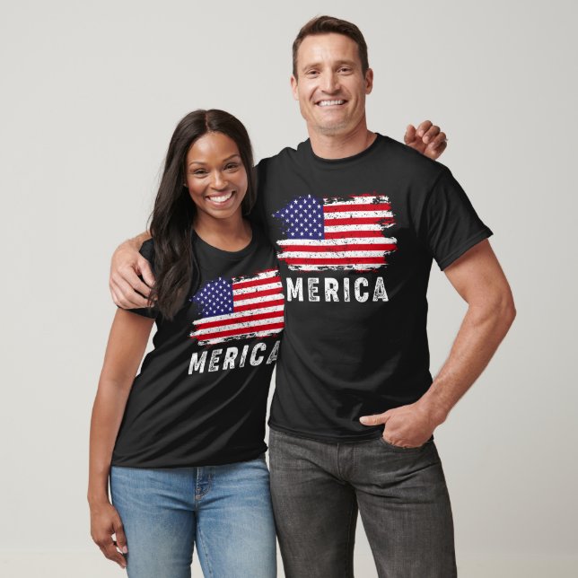 Camiseta Merica Grunge Flag (Unissex)