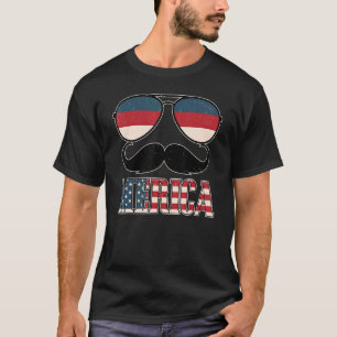 Camiseta Merica Mustache Usa Bandeira 4 De Julho Bea Patrió