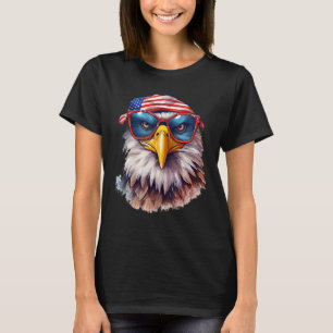 Camiseta Merica Patriótica Bald Eagle 4 de julho EUA Americ