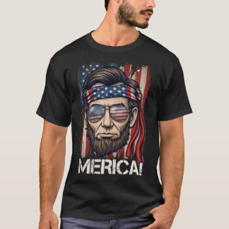 Camiseta Merica! Patriótico Abraham Lincoln