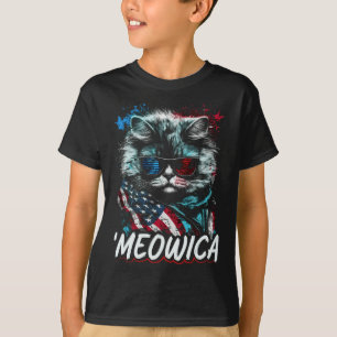 Camiseta Merica Patriótico Gato Persa