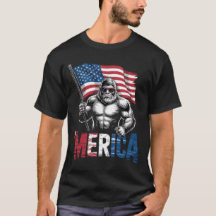 Camiseta Merica Pé Grande Bandeira Americana Patriótica 4 D