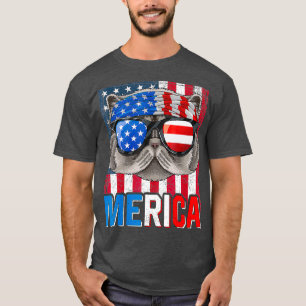 Camiseta Mérica Persa 4 de julho Gato Americano Meowica