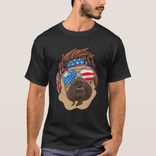 Camiseta Merica Pug Dog 4 De Julho Bandeira Americana