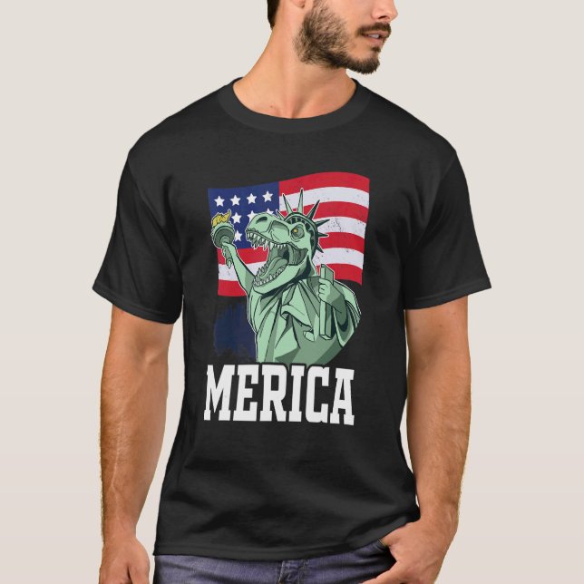 Camiseta Merica Rex Lady of Liberty Dia 4 de (Frente)