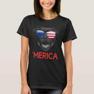 Camiseta Merica Staffordshire Bull Terrier American Flag