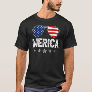 Camiseta Merica Sunglass 4 De Julho Meninas Mulheres