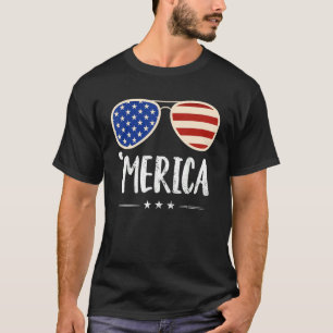 Camiseta Merica Sunglass 4 De Julho Meninas Usa Flag