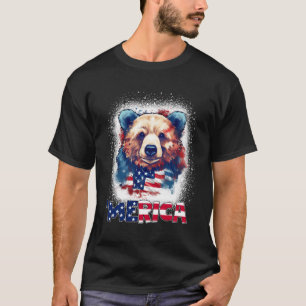Camiseta Merica Teddy Bears Patriótico Vermelho Azul Usa Fl
