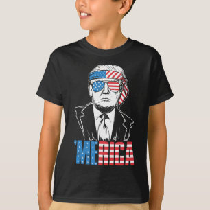 Camiseta Merica Trump Happy 4 De Julho Bandeira Americana T